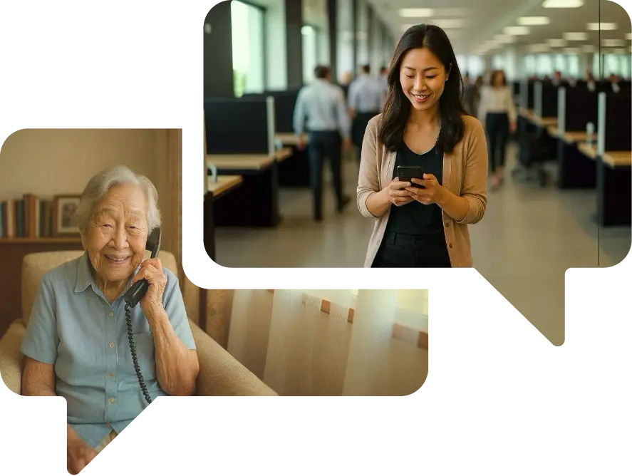 Senior using phone for medication reminders